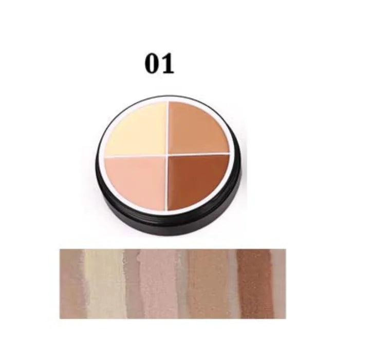 Corrector difuminable de 4 colores para iluminar y contornear