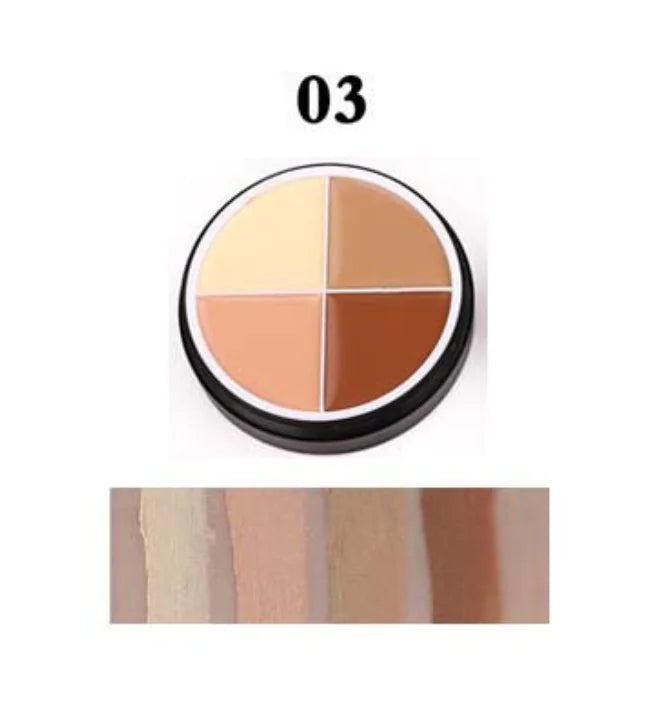 Corrector difuminable de 4 colores para iluminar y contornear