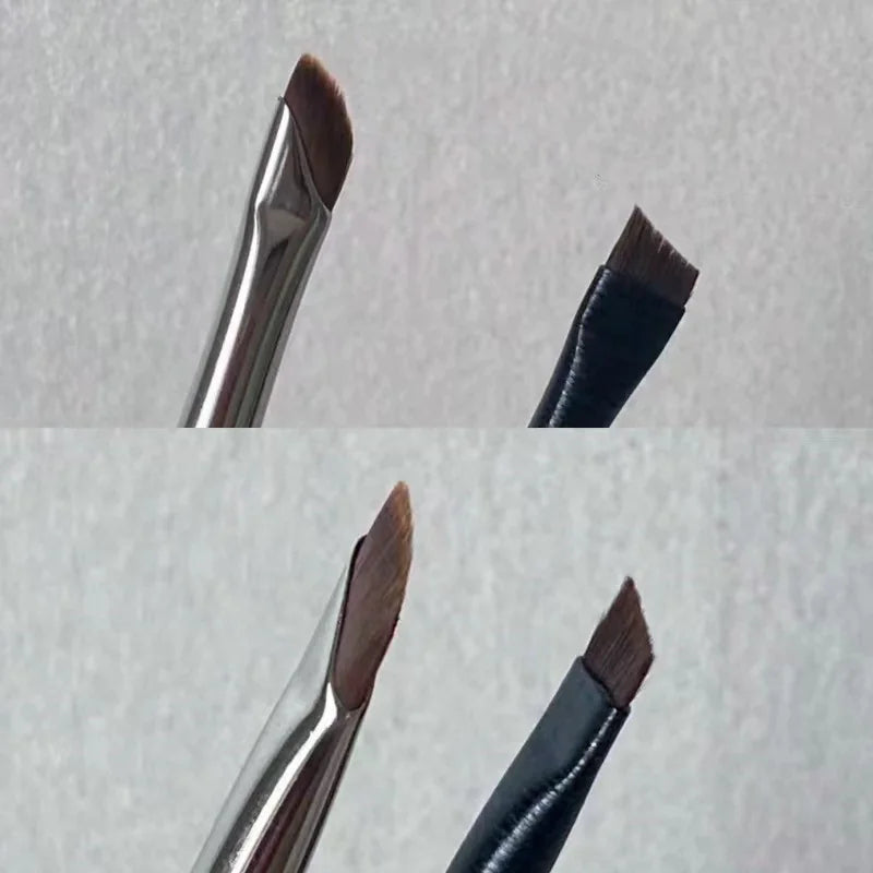 Pincel de maquillaje con borde en forma de hoz en ángulo