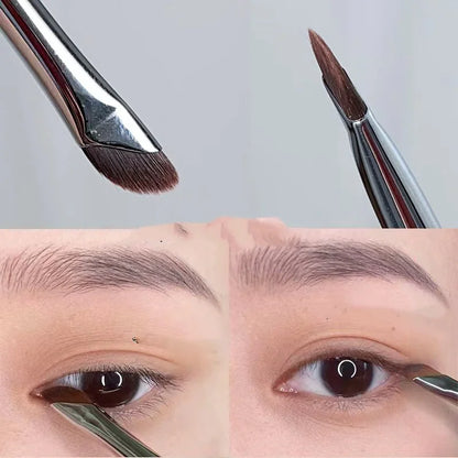 Pincel de maquillaje con borde en forma de hoz en ángulo