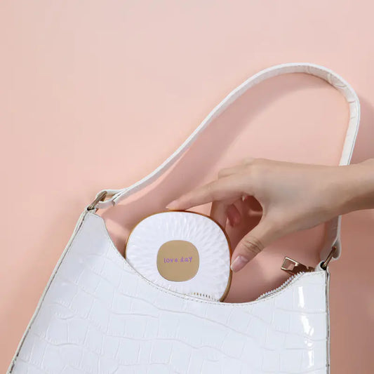 Espejo de maquillaje portátil plegable de doble cara para mujer