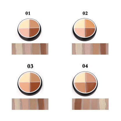 Corrector difuminable de 4 colores para iluminar y contornear